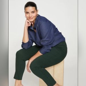 NWT Universal Standard Seine High Rise Skinny Jeans- Forest Green, size 12